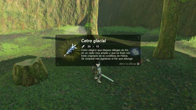 Zelda Breath of the Wild El poder del hielo - Cetro glacial
