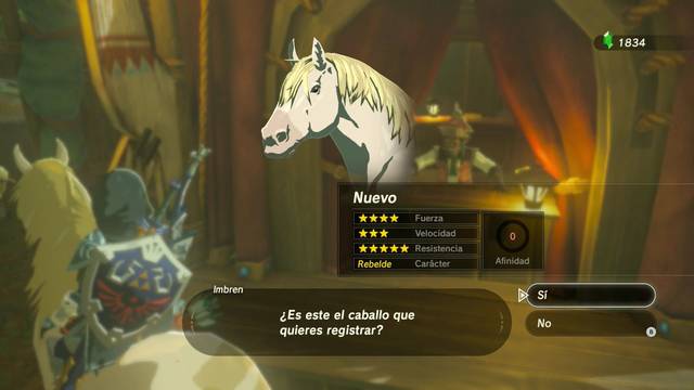 Zelda Breath of the Wild A por el caballo blanco - Registrar el caballo