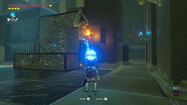 Zelda Breath of the Wild Santuario de Othau - Lanzar bomba al cristal