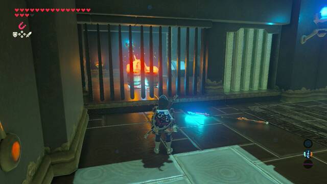 Zelda Breath of the Wild Santuario de Ahkua - Quemar los barriles