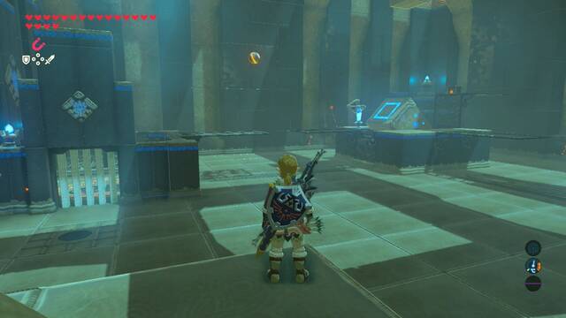 Zelda Breath of the Wild Santuario de Motoah - Esfera cayendo en el agujero