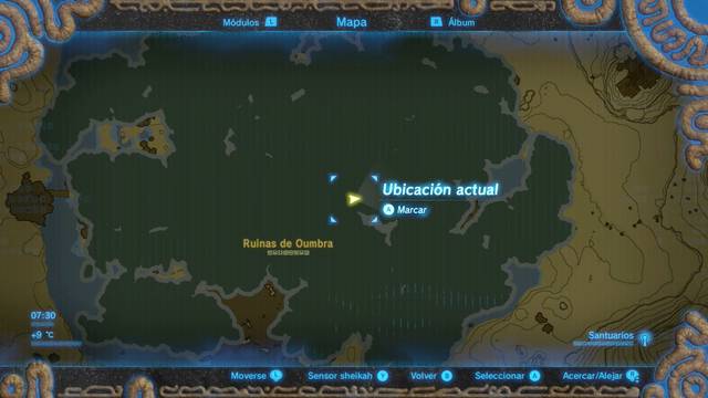 Zelda Breath of the Wild Santuario de Toviak - Localización de la plataforma