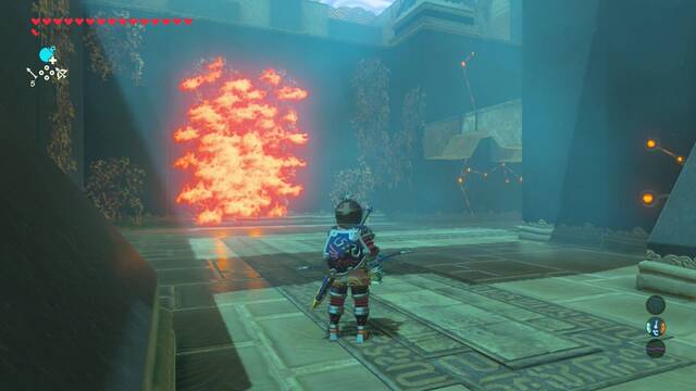 Zelda Breath of the Wild Santuario de Tamuur - Quemar las plantas