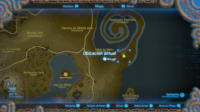 Zelda Breath of the Wild Santuario de Alhim - Localización de la esfera