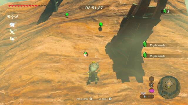 Zelda Breath of the Wild Santuario de Aguith - Recoger rupias