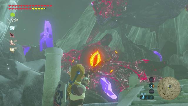 Zelda Breath of the Wild Santuario de Jitahm - Atacar a los ojos
