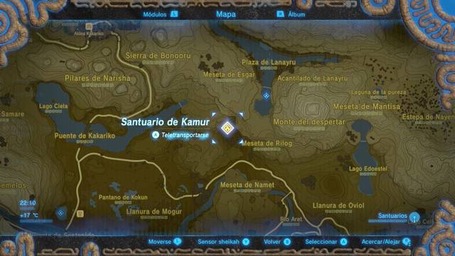 Zelda Breath of the Wild Santuario de Kamur - Localización