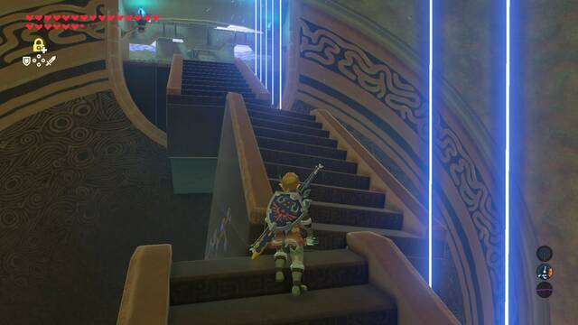 Zelda Breath of the Wild Santuario de Kamur - Esperar a la escalera
