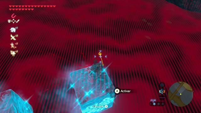 Zelda Breath of the Wild Santuario de Kiddah - Tridente en el agua