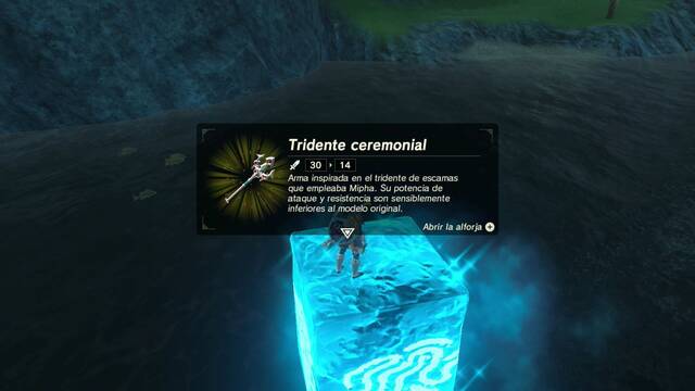 Zelda Breath of the Wild Santuario de Kiddah - Tridente ceremonial