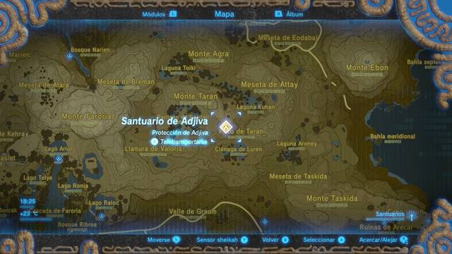 Zelda Breath of the Wild Santuario de Adjiva - Localización