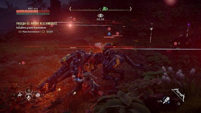 Horizon: Zero Dawn Terrenos de caza Pedernales Riscosos - Prueba de matar acechadores