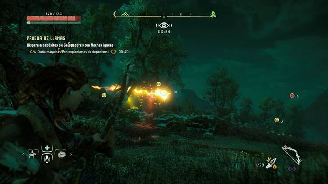 Horizon: Zero Dawn Terrenos de Caza Vallencuentro - Prueba de llamas