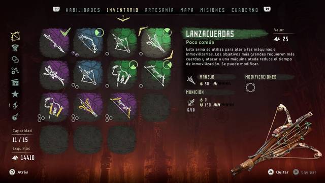 Horizon: Zero Dawn Armas - Lanzacuerdas