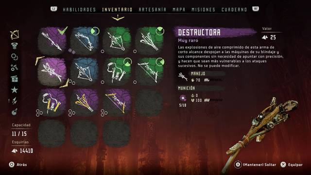 Horizon: Zero Dawn Armas - Destructora