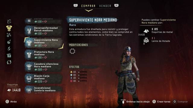 Horizon: Zero Dawn Armaduras