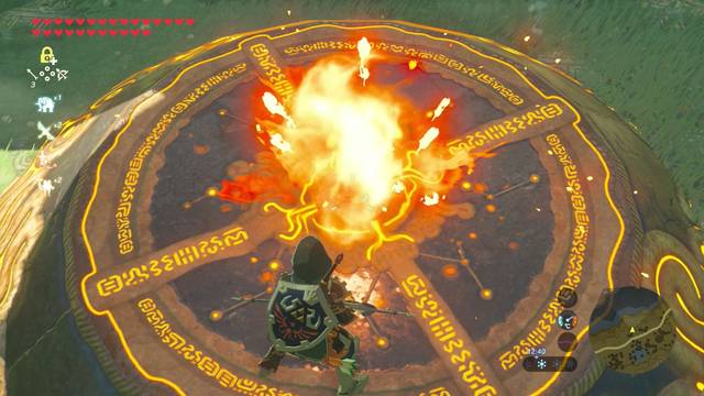 Zelda Breath of the Wild Santuario de Worian - Quemar la plataforma