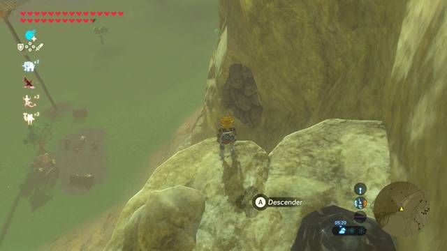 Zelda Breath of the Wild Santuario de Norahma - Lanzar bomba a las rocas
