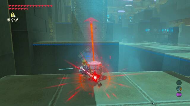 Zelda Breath of the Wild Santuario de Nubbat - Golpear el barril hasta que se ponga rojo