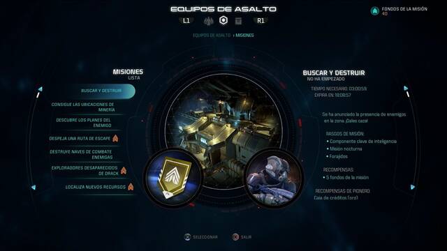 Mass Effect Andromeda Primer Golpe - Men de misiones