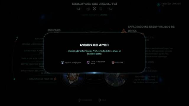 Mass Effect Andromeda Primer Golpe - Jugar en multijugador o asignar equipo de asalto
