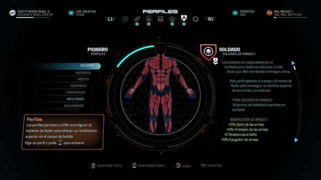 Mass Effect Andromeda Un comienzo mejor - Elegir perfil