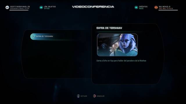 Mass Effect Andromeda Un rastro de esperanza - Llamar a Evfra de Tershaav