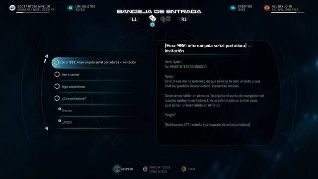 Mass Effect Andromeda Los bomberos - Correo