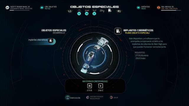 Mass Effect Andromeda Los bomberos - Crear implante cibern�tico