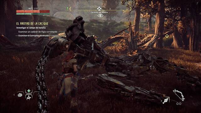 Horizon: Zero Dawn El rastro de la cacique - Examinar las mquinas