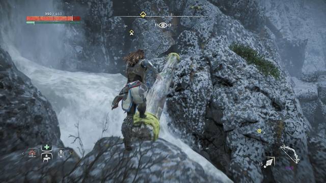 Horizon: Zero Dawn La montaña que cayó - Cruzar la cascada