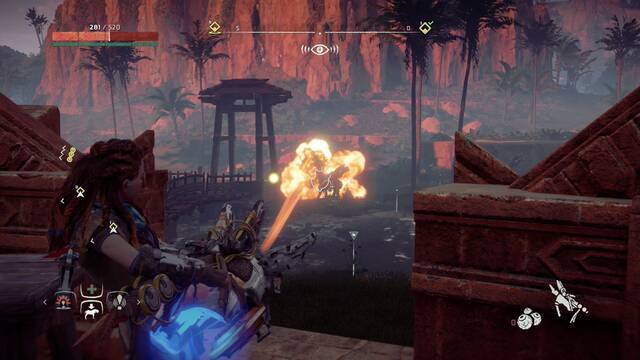 Horizon: Zero Dawn La sombra que se cierne - Practicar con el arma