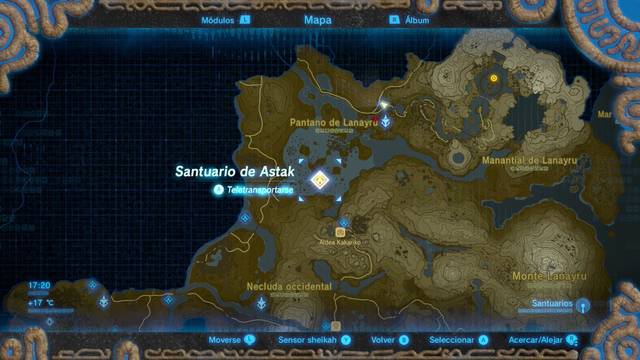 Zelda Breath of the Wild Santuario de Astak - Localizacin