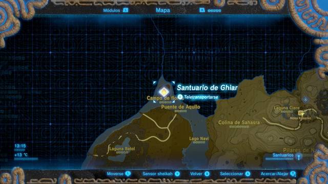 Zelda Breath of the Wild Santuario de Ghiar - Localización