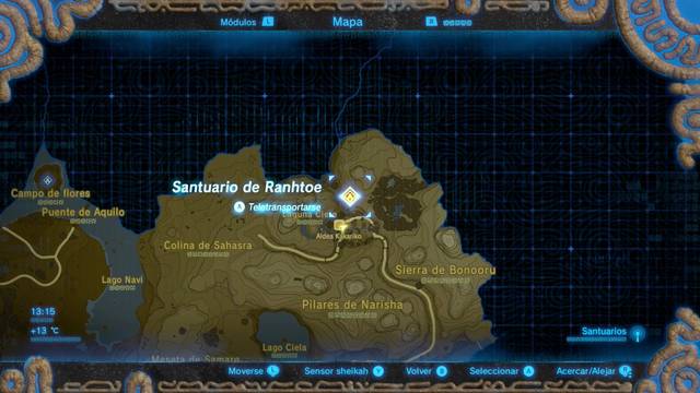 Zelda Breath of the Wild Santuario de Ranhtoe - Localizacin