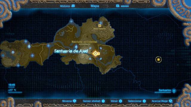 Zelda Breath of the Wild Santuario de Ajud - Localizacin