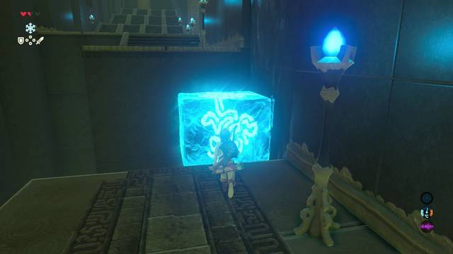 Zelda Breath of the Wild Santuario de Ajud - Crear bloque en la catarata