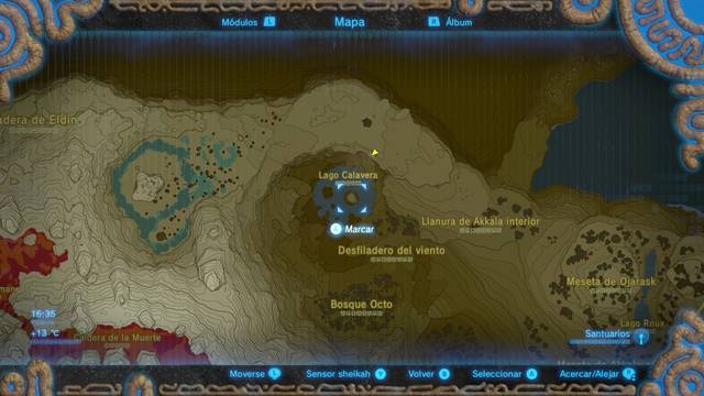 Zelda Breath of the Wild El ojo izquierdo - Lago calavera