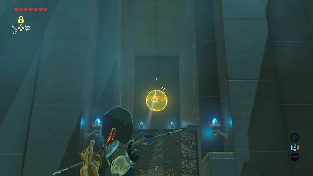Zelda Breath of the Wild Santuario de Shaoy - Disparar flechas a la esfera