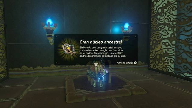 Zelda Breath of the Wild Santuario de Irott - Gran ncleo ancestral