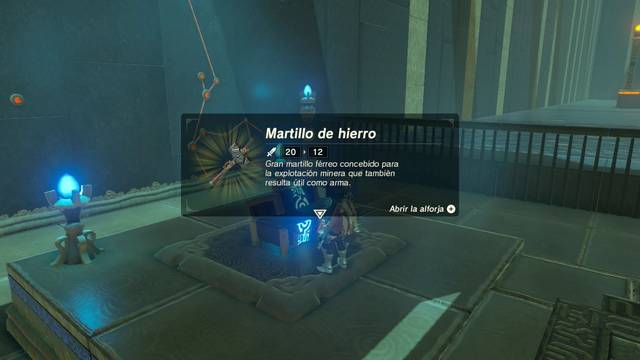 Zelda Breath of the Wild Santuario de Irott - Martillo de hierro