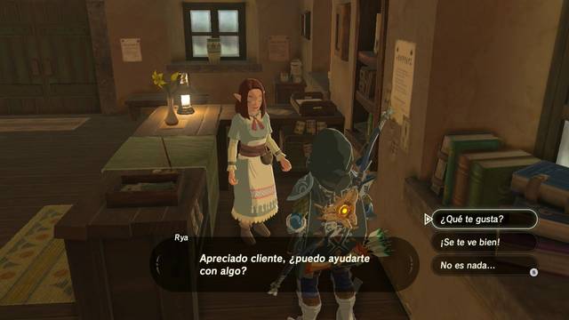 Zelda Breath of the Wild Los deseos del ser amado - Hablar con la recepcionista
