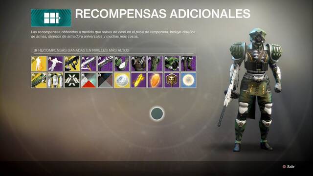 Destiny 2: Recompensas del pase de Temporada de la Temporada 10 - Set de Valquiria (Titan)