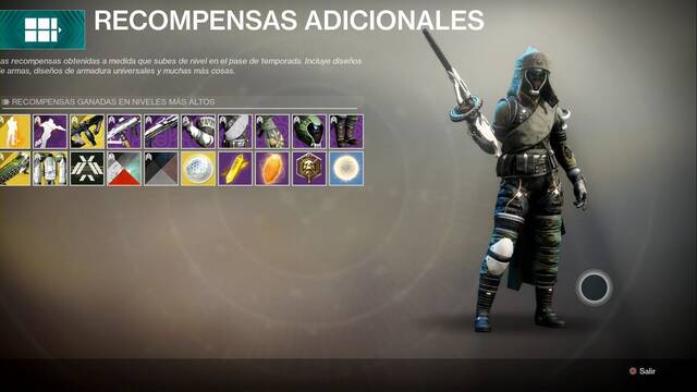 Destiny 2: Recompensas del pase de Temporada de la Temporada 10 - Set de Valquiria (Cazador)