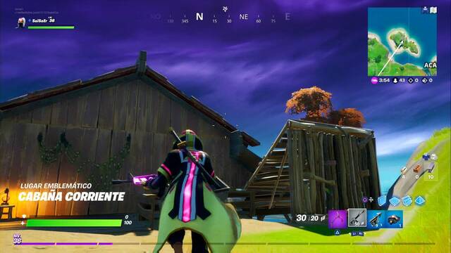 Fortnite Battle Royale - 15 Lugares emblemáticos fáciles - Caba¤a Corriente