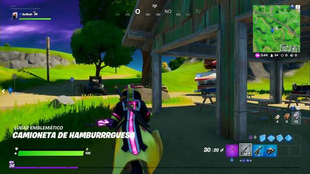 Fortnite Battle Royale - 15 Lugares emblemáticos fáciles - Camioneta de Hamburrrguesa