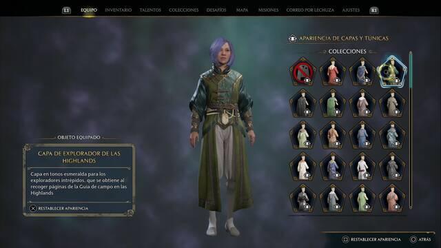 Hogwarts Legacy - Capas y tnicas (Coleccin) - Capa de explorador de Las Highlands