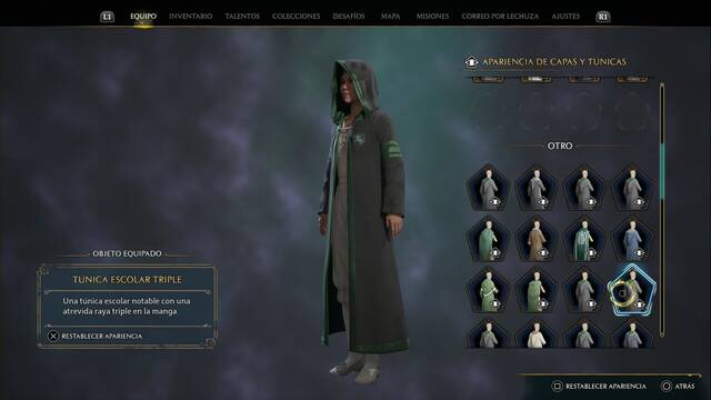 Hogwarts Legacy - Capas y tnicas (Piezas de equipo) - Tunica escolar triple