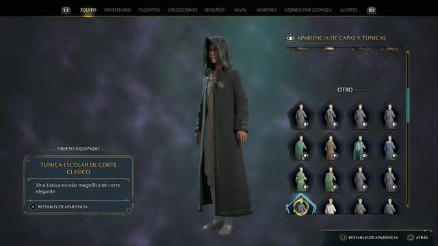 Hogwarts Legacy - Capas y tnicas (Piezas de equipo) - Tunica escolar de corte clasico