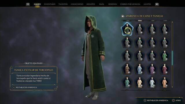 Hogwarts Legacy - Capas y tnicas (Piezas de equipo) - Tunica escolar de terciopelo